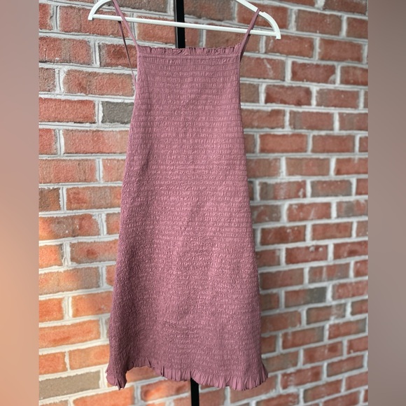 NWT Free People|| Iyla Smocked Mini, In Antique Oak Size Medium - Picture 4 of 8